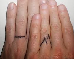 It is better if both the groom and the bride go for a similar design when selecting the ring tattoo design. 60 Sweet Engagement Ring Tattoos On Fingers
