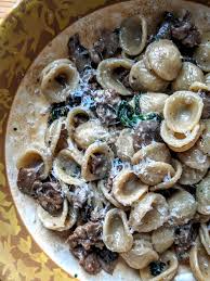 This recipe calls for chicken sausage (heck and richmond do great varieties), but opt for pork sausages if you prefer. Homemade Orecchiette With Crumbled Italian Sausage Mushroom Spinach Cream Topped With Grated Pecorino Romano Cheese Food