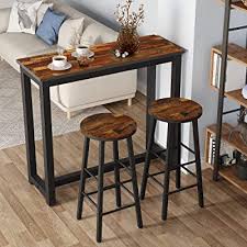 By hanover (11) $ 894 46. Buy Tribesigns 3 Piece Pub Table Set Counter Height Kitchen Bar Dining Table With Stools Set For Breakfast Nook Dining Room Living Room Small Space Brown Online In Germany B083smymyp