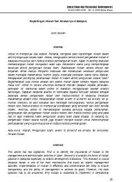Pengenalan kepada pengurusan dan pentadbiran dalam islam pengurusan dan pentadbiran dalam adalah satu aspek yang penting dalam kehidupan manusia. Kepentingan Hisbah Dan Amalannya Di Mala