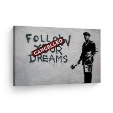 Use our free online english lessons, take quizzes, chat, and find friends and penpals today! Banksy Art Follow Your Dreams Abgebrochen Graffiti Aus Boston Wandbild Ebay