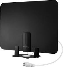 It is suitable for both vhf and uhf bands, so it can be used for the majority of the broadcasting stations in the us. Insignia Amplified Thin Film Indoor Hdtv Antenna Black White Ns Ant500ha Best Buy