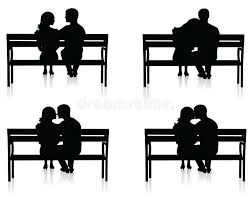 Black And White Bench Clipart Bench And Couple Royalty Free Illustration Sillouette Painting Silhouette Painting Silhouette Art