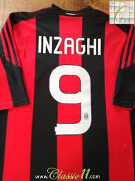 Official Adidas Ac Milan Home Football Shirt From The 2010 11 Season Complete With Inzaghi 9 On The Back Of Football Shirts Classic Football Shirts Ac Milan