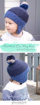 Flat Knit Toddler Ear Flap Hat Gina Michele In 2021 Baby Hat Knitting Pattern Ear Flap Hats Flap Hat