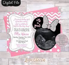 Minnie Mouse Baby Shower Invitations Printable Disney Baby Etsy Minnie Mouse Baby Shower Baby Minnie Mouse Printable Baby Shower Invitations