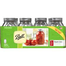 Shop for mason jars & canning supplies in kitchen storage & organization. Ball Glass Mason Jars With Lids Bands Regular Mouth 32 Oz 12 Count Walmart Com Walmart Com