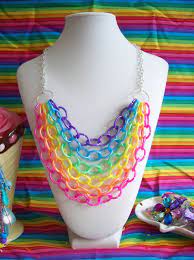 Rainbow Chain Link Necklace By Lessthan3chrissy On Deviantart Link Necklace Chain Link Necklace Necklace