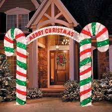 Two Seven Foot Tall Candy Canes That Wish You A Merry Christmas Candy Christmas Decorations Christmas Yard Decorations Outdoor Christmas Decorations
