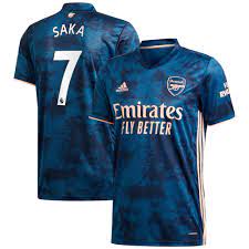 €.arsenal premier league league level: Arsenal Third Shirt 2020 21 With Saka 7 Printing