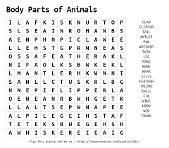 Links on android authority may earn us a com. Download Word Search On Body Parts Of Animals