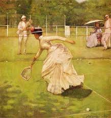 Women In Victorian Dress Playing Tennis 1880s Irish Painters Female Art Art