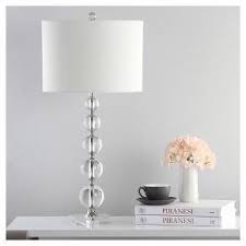 Set Of 2 29 Liam Stacked Crystal Ball Lamp Clear Includes Cfl Light Bulb Safavieh Lamp Table Lamp Ball Lamps