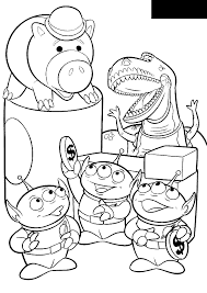 Disney toy story aliens halloween coloring pages. Hamm Aliens And Rex Toy Story Kids Coloring Pages