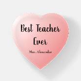 Best Teacher Photo Daisy Yellow Paperweight