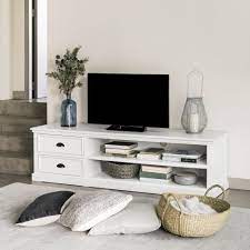Meuble tv en teck massif circa 1 tiroir 160 cm. Meuble Tv 2 Tiroirs Blanc Newport Maisons Du Monde