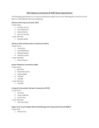 2023 Advisory Commission & WMO Board Appointments