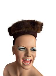 Vintage 40s ANDREA Model Hat Skull Cap Felt and Mink Glam Hat Old Hollywood  Classic Rockabilly WWII