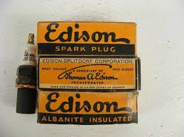 Vintage Old Antique Edison Spark Plugs In The Original Box