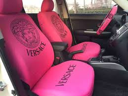 229 81 Luxury Versace Universal Auto Seat Covers For Cars Cotton Full Set 10pcs Rose Car Accessories For Girls Girly Car Accessories Car Accessories