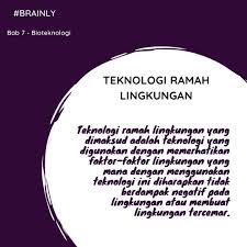 Berikan 8 Contoh Teknologi Ramah Lingkungan Bidang Industri Brainly Co Id