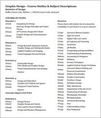 Course Outline Template 9 Free Sample Example Format Download Graphic Design Course Words Word Template