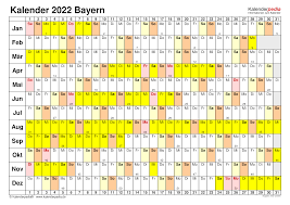 Wir bieten ihnen alle genannten formate kostenlos an! Kalender 2022 Bayern Ferien Feiertage Excel Vorlagen