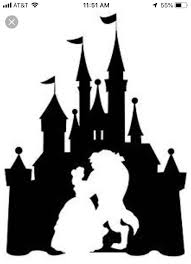 Pin By Philip Pierce On Guest Room Beauty And The Beast Silhouette Disneyland Castle Silhouette Disney Silhouettes