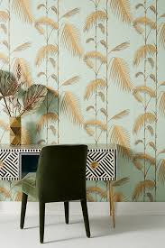 Sunnyvale woven accent chair by threshold designed with studio mcgee. Palm Leaves Wallpaper Anthropologie
