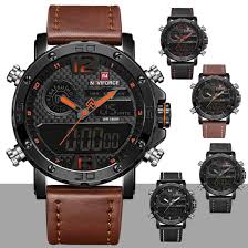 The main alternative is a digital watch in which the timex makes moderately inexpensive watches, some of which including either digital or analog alarms. Naviforce 9134 Watch Men 30m Alarm Analog Digital Leather Sports Watches Gifts You Com Eshop