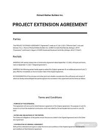 Tenants notice exercising option to renew lease. Project Extension Agreement Template In Google Docs Word Apple Pages Template Net