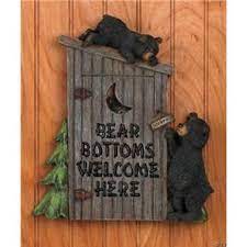 Funny Bear Outhouse Plaque Bear Bathroom Decor Outhouse Bathroom Bear Decor
