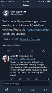 August 9, 2020 at 1:41 am. Cash App Card Issues Cashapp