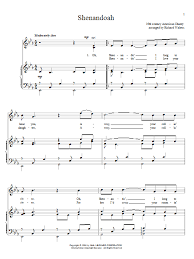 Free printable pdf score and midi track. Shenandoah Piano Vocal Print Sheet Music Now