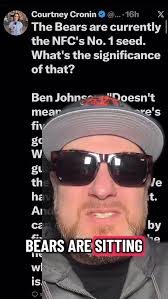 The Bears are currently the NFC’s No. 1 seed. What’s the significance of  that?, Ben Johnson: “Doesn’t mean anything. There’s five games left. We’ve  got a long ways to go. We have not been guaranteed a ...
