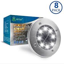 Amir Solar Spotlight Upgraded Motion Sensor Lights Outdoor 800 Lumens 8 Led