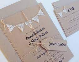 Lace Rustic Wedding Invitation Lace Bunting On Kraft Card With Burlap And Wedding Invitations Rustic Lace Wedding Invitations Rustic Wedding Invitation Trends