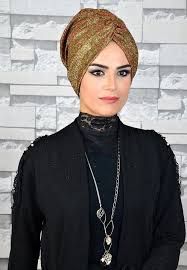 Kirmizi Gold Simli Tesettur Bone Thumbnail Turbanlar Kirmizi Bere