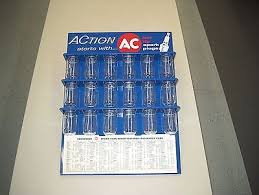 Ac Spark Plug Bottle Display Charts Complete Your Display