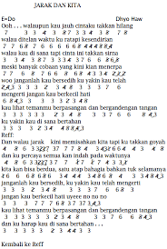 Check spelling or type a new query. Dhyo Haw Jarak Dan Kita Not Angka Lagu