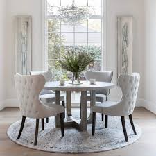 Ariana Dining Chair Light Grey Brass Nailheads In 2020 Elegant Dining Room Dining Chairs Dining Room Contemporary