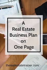 Real Estate Coaching The One Page Real Estate Business Plan Real Estate Business Plan Real Estate Agent Business Plan Real Estate Coaching