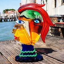 La murrina è simbolo di eccellenza nel mondo dell'arredo e del design con le sue creazioni uniche in vetro prodotte a murano. Murano Picasso Head Aus Italien Die Echtheit Der Ware Garantiert