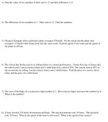 You will now find grade leveled problems in sets and money related word problem basic 6 all are currency related, even the last political question. Applications Of Systems Of Equations Worksheet Worksheet List