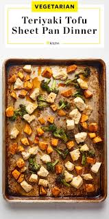 Recipe Sheet Pan Tofu Teriyaki With Broccoli And Sweet Potato Recipe Sweet Potato And Broccoli Recipe Tofu Healthy Snacks Recipes