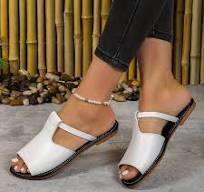 Buycenter Plus Size Women's PU Flat Sandals - Breathable & Quick Drying