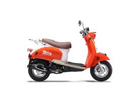 Birdy S Scooters And Atvs Wolf Islander In Orange Super Fun Islandy Color Super Visible On The Road Ride Safe Scooter 50cc Retro Scooter Scooter