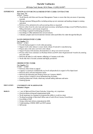 order entry clerk resume samples