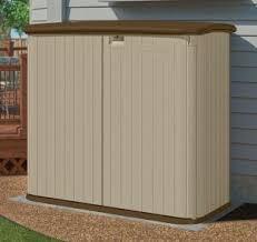 Keter springwood 80 gallon resin outdoor storage box for patio furniture cushions, pool toys, and garden tools with handles, brown by keter. Outdoor Patio Storage Cabinet Quality Plastic Sheds