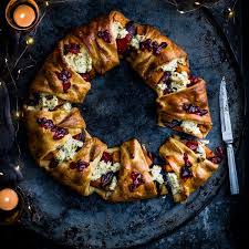 Boursin And Roast Veg Croissant Wreath Recipe Vegetarian Christmas Recipes Vegetarian Christmas Dinner Food